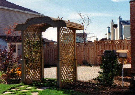 Pagoda top arbor and patio